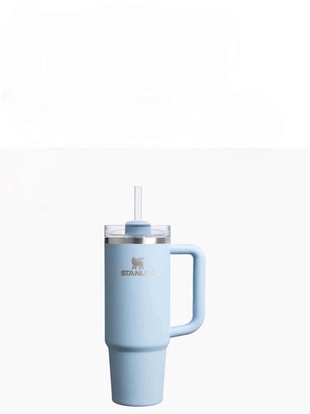 Stanley Powder Blue Insulated Tumbler with Handle and Straw 40oz